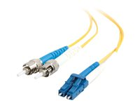 C2G LC-ST 9/125 OS1 Duplex Singlemode PVC Fiber Optic Cable (LSZH) - Koblingskabel - ST-enkeltmodus (hann) til LC-enkeltmodus (hann) - 2 m - fiberoptisk - dupleks - 9 / 125 micron - OS1 - halogenfri - gul 85596