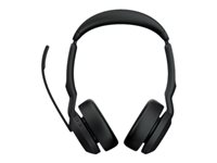 Jabra Evolve2 55 MS Stereo - Hodesett - on-ear - Bluetooth - trådløs - aktiv støydemping - USB-C - svart - med ladestativ - Optimized for Microsoft Teams 25599-999-889