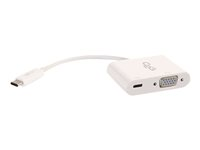C2G USB C to VGA Video Adapter w/ Power Delivery - USB Type C to VGA White - Ekstern videoadapter - USB-C - VGA - hvit 80495