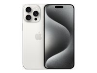 Apple iPhone 15 Pro Max - 5G smartphone - dobbelt-SIM / Internminne 512 GB - OLED-display - 6.7" - 2796 x 1290 pixels (120 Hz) - 3x bakkamera 48 MP, 12 MP, 12 MP - front camera 12 MP - hvit titan MU7D3QN/A