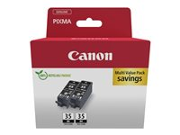 Canon PGI-35BK Twin Pack - 2-pack - 9.3 ml - svart - original - hengeboks - blekkbeholder - for PIXMA iP100 with battery, iP110, iP110w, TR150 with Battery Pack 1509B029