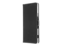 Insmat Exclusive - Lommebok for mobiltelefon - ekte skinn, papir, polyuretan, polykarbonat, bomull, kartong, galvanisert bronse - svart - for Sony XPERIA 1 III 650-2979
