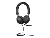 Jabra Evolve2 40 SE UC Stereo - Hodesett - on-ear - kablet - USB-C - lydisolerende - Optimert for UC 24189-989-889
