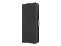 Insmat Exclusive Wallet - Lommebok for mobiltelefon - polyuretan, polykarbonat, bomull, bronse - svart - for OnePlus 7T Pro 650-2821