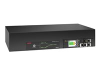 APC NetShelter - Automatisk overføringsbryter (kan monteres i rack) - AC 120 V - 2880 VA - enkeltfase - USB, Ethernet 10/100/1000 - inngang: strøm NEMA L5-30P 24A - utgangskontakter: 16 (NEMA 5-20R 16A) - 2U - 2.44 m kabel - svart AP4453A