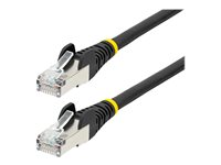 StarTech.com 2m CAT6a Ethernet Cable - Black - Low Smoke Zero Halogen (LSZH) - 10GbE 500MHz 100W PoE++ Snagless RJ-45 w/Strain Reliefs S/FTP Network Patch Cord - Koblingskabel - RJ-45 (hann) til RJ-45 (hann) - 2 m - S/FTP - CAT 6a - IEEE 802.3bt - halogenfri, formstøpt, uten hindringer, flertrådet - svart NLBK-2M-CAT6A-PATCH
