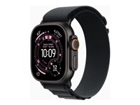 Apple Watch Ultra 3 - 49 mm - svart titan - Ja smartklokke med Alpine Loop - tekstil - svart - båndbredde: S - 64 GB - LTE, NFC, Wi-Fi 4, UWB, Bluetooth - 5G - 61.8 g MF0Q4DH/A