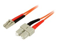 StarTech.com 1m Fiber Optic Cable - Multimode Duplex 50/125 - LSZH - LC/SC - OM2 - LC to SC Fiber Patch Cable (50FIBLCSC1) - Nettverkskabel - LC multimodus (hann) til SC flermodus (hann) - 1 m - 1 m - fiberoptisk - dupleks - 50 / 125 mikroner 50FIBLCSC1