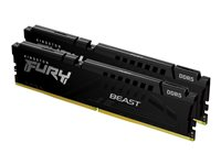 Kingston FURY Beast - DDR5 - sett - 64 GB: 2 x 32 GB - DIMM 288-pin - 6400 MHz / PC5-51200 - CL32 - 1.4 V - ikke-bufret - on-die ECC - svart KF564C32BBEK2-64