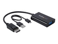 StarTech.com DisplayPort to VGA Adapter with Audio - 1920x1200 - DP to VGA Converter for Your VGA Monitor or Display (DP2VGAA) - DisplayPort / VGA-adapter - DisplayPort (hann) til HD-15 (VGA), Micro-USB type B (kun strøm), minijakk (hunn) - DisplayPort 1.2 - 18.4 m - 1920 x 1200 (WUXGA)-støtte, aktiv - svart - for P/N: DK30CH2DEP, DK30CH2DEPUE, TB32DP14, TB32DP2T, TB3DK2DHV, TB3DK2DHVUE, TB3DKDPMAWUE DP2VGAA