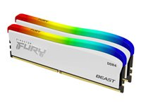 Kingston FURY Beast - RGB Special Edition - DDR4 - sett - 16 GB: 2 x 8 GB - DIMM 288-pin - 3600 MHz / PC4-28800 - CL17 - 1.35 V - ikke-bufret - ikke-ECC - hvit KF436C17BWAK2/16