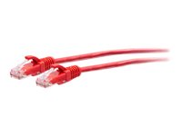 C2G 15ft (4.5m) Cat6a Snagless Unshielded (UTP) Slim Ethernet Network Patch Cable - Red - Koblingskabel - RJ-45 (hann) til RJ-45 (hann) - 4.5 m - 4.8 mm - UTP - CAT 6a - formstøpt, uten hindringer - rød C2G30165