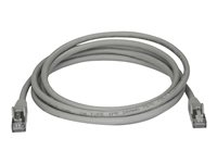 StarTech.com 2m CAT6A Ethernet Cable, 10 Gigabit Shielded Snagless RJ45 100W PoE Patch Cord, CAT 6A 10GbE STP Network Cable w/Strain Relief, Grey, Fluke Tested/UL Certified Wiring/TIA - Category 6A - 26AWG (6ASPAT2MGR) - Koblingskabel - RJ-45 (hann) til RJ-45 (hann) - 2 m - STP - CAT 6a - formstøpt, uten hindringer - grå 6ASPAT2MGR