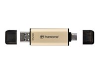 Transcend JetFlash 930C - USB-flashstasjon - 512 GB - USB 3.2 Gen 1 / USB-C - gull TS512GJF930C