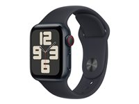 Apple Watch SE (GPS + Cellular) - 2. generasjon - 40 mm - midnattsaluminium - smartklokke med sportsbånd - fluorelastomer - midnatt - båndbredde: S/M - 32 GB - LTE, Wi-Fi, Bluetooth - 4G - 27.8 g MRG73DH/A