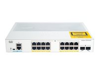 Cisco Catalyst 1000-16P-E-2G-L - Switch - Styrt - 8 x 10/100/1000 (PoE+) + 8 x 10/100/1000 + 2 x Gigabit SFP (opplink) - rackmonterbar - PoE+ (120 W) C1000-16P-E-2G-L