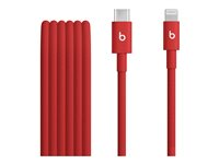 Beats - Lightning-kabel - 24 pin USB-C hann til Lightning hann - 1.5 m - rask rød - flettet kabel, forsterket design, Rask lading MFEH4ZM/A