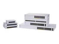 Cisco Business 110 Series 110-24PP - Switch - ikke-styrt - 12 x 10/100/1000 (PoE) + 12 x 10/100/1000 + 2 x kombo-Gigabit SFP - rackmonterbar, stasjonær, veggmonterbar - PoE (100 W) - gjenfabrikert CBS110-24PP-UK-RF