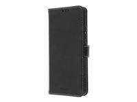 Insmat - Lommebok for mobiltelefon - ekte skinn, polykarbonat - svart - for Samsung Galaxy A42 5G 650-2900