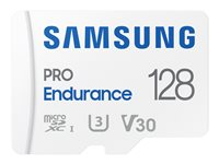 Samsung PRO Endurance MB-MJ128KA - Flashminnekort (microSDXC til SD-adapter inkludert) - 128 GB - Video Class V30 / UHS-I U3 / Class10 - microSDXC UHS-I - hvit MB-MJ128KA/EU