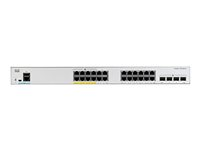 Cisco Catalyst 1000-24FP-4G-L - Switch - Styrt - 24 x 10/100/1000 (PoE+) + 4 x Gigabit SFP (opplink) - rackmonterbar - PoE+ (370 W) C1000-24FP-4G-L