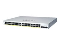 Cisco Business 220 Series CBS220-48P-4G - Switch - smart - 48 x 10/100/1000 (PoE+) + 4 x Gigabit SFP (opplink) - rackmonterbar - PoE+ (382 W) - gjenfabrikert CBS220-48P-4GEU-RF