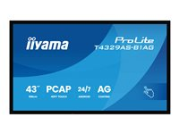 iiyama ProLite T4329AS-B1AG - 43" Diagonalklasse (42.5" synlig) LED-bakgrunnsbelyst LCD-skjerm - intelligent skilting - med pekeskjerm (multiberørings) - 4K UHD (2160p) 3840 x 2160 - Direct LED - svart (kantstykke), matt finish T4329AS-B1AG