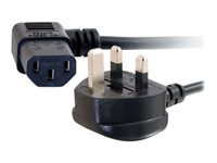 C2G Universal Power Cord - Strømkabel - BS 1363 (hann) til power IEC 60320 C13 - 5 m - 90°-kontakt, formstøpt - svart 88522