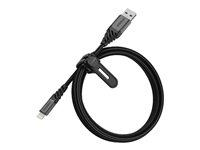 OtterBox Premium - Lightning-kabel - USB hann til Lightning hann - 1 m - mørk askesvart 78-52643