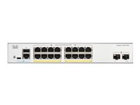 Cisco Catalyst 1300-16FP-2G - Switch - L3 - Styrt - 16 x 10/100/1000 (PoE+) + 2 x Gigabit Ethernet SFP - rackmonterbar - PoE+ (240 W) C1300-16FP-2G