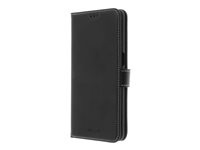 Insmat Exclusive Flip Case - Lommebok for mobiltelefon - ekte skinn, papir, kartong, polykarbonat, aluminiumsfolie - svart - for OnePlus Nord N10 5G 650-2921