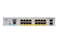Cisco Catalyst 2960L-SM-16PS - Switch - smart - 16 x 10/100/1000 + 2 x Gigabit SFP (opplink) - plugg-in-modul - PoE+ (120 W) WS-C2960L-SM-16PS