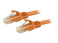 StarTech.com 15m CAT6 Ethernet Cable, 10 Gigabit Snagless RJ45 650MHz 100W PoE Patch Cord, CAT 6 10GbE UTP Network Cable w/Strain Relief, Orange, Fluke Tested/Wiring is UL Certified/TIA - Category 6 - 24AWG (N6PATC15MOR) - Koblingskabel - RJ-45 (hann) til RJ-45 (hann) - 15 m - UTP - CAT 6 - formstøpt, uten hindringer - oransje N6PATC15MOR