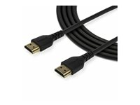 StarTech.com 1.5m (4.9ft) Premium High Speed HDMI Cable with Ethernet, 4K - Premium High Speed - HDMI-kabel med Ethernet - HDMI hann til HDMI hann - 1.5 m - skjermet - svart - passiv, 4 K 60 Hz (4096 x 2160) støtte, robust, HDR-støtte RHDMM150CMP