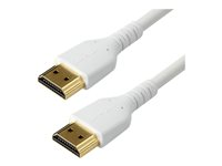 StarTech.com 1m Premium Certified HDMI 2.0 Cable with Ethernet, Durable High Speed UHD 4K 60Hz HDR 10, 3ft Rugged M/M HDMI Cord with Aramid Fiber, TPE, Ultra HD Monitors, TVs & Displays - Heavy duty HDMI cable - Premium High Speed - HDMI-kabel med Ethernet - HDMI hann til HDMI hann - 1 m - hvit - for P/N: TB3DKM2HDL RHDMM1MPW