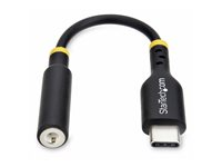 StarTech.com USB-C Audio Adapter to 3.5mm TRRS Jack, Headphone Aux Dongle - USB-C til hodetelefons-jakkadapter - USB-C hann til 4-polsminijakk hunn - 12.7 cm - svart USBCAUDIO2