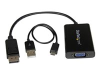 StarTech.com DisplayPort to VGA Adapter with Audio - 1920x1200 - DP to VGA Converter for Your VGA Monitor or Display (DP2VGAA) - DisplayPort / VGA-adapter - DisplayPort (hann) til HD-15 (VGA), Micro-USB type B (kun strøm), minijakk (hunn) - DisplayPort 1.2 - 18.4 m - 1920 x 1200 (WUXGA)-støtte, aktiv - svart - for P/N: DK30CH2DEP, DK30CH2DEPUE, TB32DP14, TB32DP2T, TB3DK2DHV, TB3DK2DHVUE, TB3DKDPMAWUE DP2VGAA