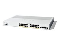 Cisco Catalyst 1200-24P-4G - Switch - L3 - smart - 24 x 10/100/1000Base-T + 4 x 10 Gigabit SFP+ - rackmonterbar - PoE+ (195 W) - gjenfabrikert C1200-24P-4G-RF