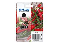 Epson 503XL - 9.2 ml - XL - svart - original - blære med RF/lyd-alarm - blekkpatron - for Expression Home XP-5200, XP-5205; WorkForce WF-2960DWF, WF-2965DWF C13T09R14020