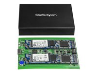 StarTech.com Dual-Slot Hard Drive Enclosure for M.2 SATA SSDs - USB 3.1 (10Gbps) - Aluminum - M.2 to SATA - Raid Drive Enclosure (SM22BU31C3R) - Blitslagringsserie - 2 brønner - USB 3.1 (ekstern) - for P/N: TBLT3MM1MA, TBLT3MM2M, TBLT3MM2MA SM22BU31C3R