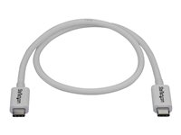 StarTech.com 1.6ft (50cm) Thunderbolt 3 Cable, 40Gbps, 100W PD, 4K/5K Video, Thunderbolt-Certified, Compatible w/ TB4/USB 3.2/DisplayPort - Thunderbolt-kabel - USB-C (hann) til USB-C (hann) - USB 3.1 Gen 2 / Thunderbolt 3 / DisplayPort 1.2 - 50 cm - 4K-støtte - hvit - for P/N: CDP2HDUACP, CDP2HDUACPW, PEXUSB321C, TB33A1C TBLT34MM50CW
