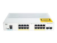 Cisco Catalyst 1000-16T-E-2G-L - Switch - Styrt - 16 x 10/100/1000 + 2 x Gigabit SFP (opplink) - rackmonterbar C1000-16T-E-2G-L