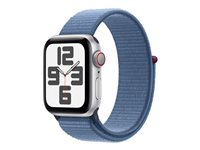 Apple Watch SE (GPS + Cellular) - 2. generasjon - 40 mm - sølvaluminium - smartklokke med sportssløyfe - vevet nylon - vinterblå - håndleddstørrelse: 130-200 mm - 32 GB - LTE, Wi-Fi, Bluetooth - 4G - 27.8 g MRGQ3DH/A