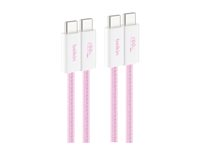 Belkin BoostCharge - USB-kabel - USB-C (hann) til USB-C (hann) - 1.5 m - USB Power Delivery (60W), flettet kabel - rosa (en pakke 2) BBD008HQ05PK2PK