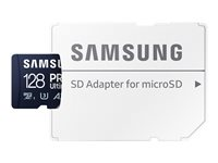 Samsung PRO Ultimate MB-MY128SA - Flashminnekort (SD-adapter inkludert) - 128 GB - A2 / Video Class V30 / UHS-I U3 - microSDXC UHS-I - blå MB-MY128SA/WW