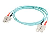 C2G SC-SC 10Gb 50/125 OM3 Duplex Multimode PVC Fiber Optic Cable (LSZH) - Nettverkskabel - SC flermodus (hann) til SC flermodus (hann) - 2 m - fiberoptisk - dupleks - 50 / 125 mikroner - OM3 - halogenfri - akvamarin 85514