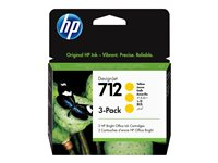 HP 712 - 3-pack - 29 ml - gul - original - DesignJet - blekkpatron - for DesignJet Studio, T210, T230, T250, T630, T650 3ED79A