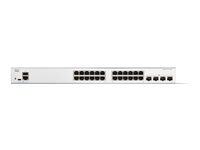 Cisco Catalyst 1300-24T-4X - Switch - L3 - Styrt - 24 x 10/100/1000Base-T + 4 x 10 Gigabit SFP+ - rackmonterbar - gjenfabrikert C1300-24T-4X-RF
