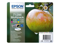Epson T1295 Multipack - 4-pack - 32.2 ml - L-størrelse - svart, gul, cyan, magenta - original - blekkpatron - for Stylus SX230, SX235, SX430, SX438; WorkForce WF-3010, 3520, 3530, 3540, 7015, 7515, 7525 C13T12954012