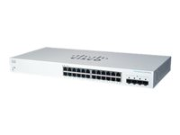 Cisco Business 220 Series CBS220-24T-4G - Switch - smart - 24 x 10/100/1000 + 4 x Gigabit SFP (opplink) - rackmonterbar - gjenfabrikert CBS220-24T4GCN-RF